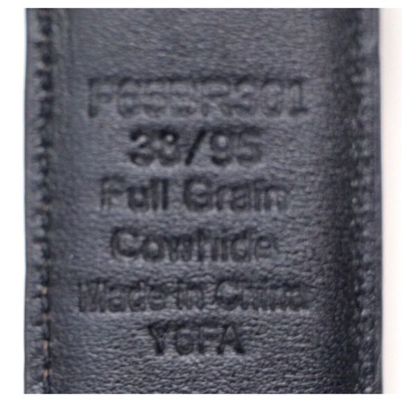 CLASSIC BLACK BROWN REAL LEATHER 1 3/8"Wd RVRSBL CASUAL DRESS BELT Sz 38/95 (T51 - Picture 11 of 15